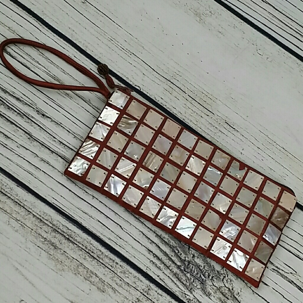 Brown Satin Clutch